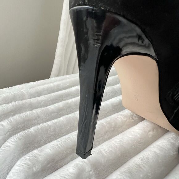 Calvin Klein Nastassia Suede Leather D'orsay Cutout Peep Toe Bootie Heels US 10 - Picture 7 of 15